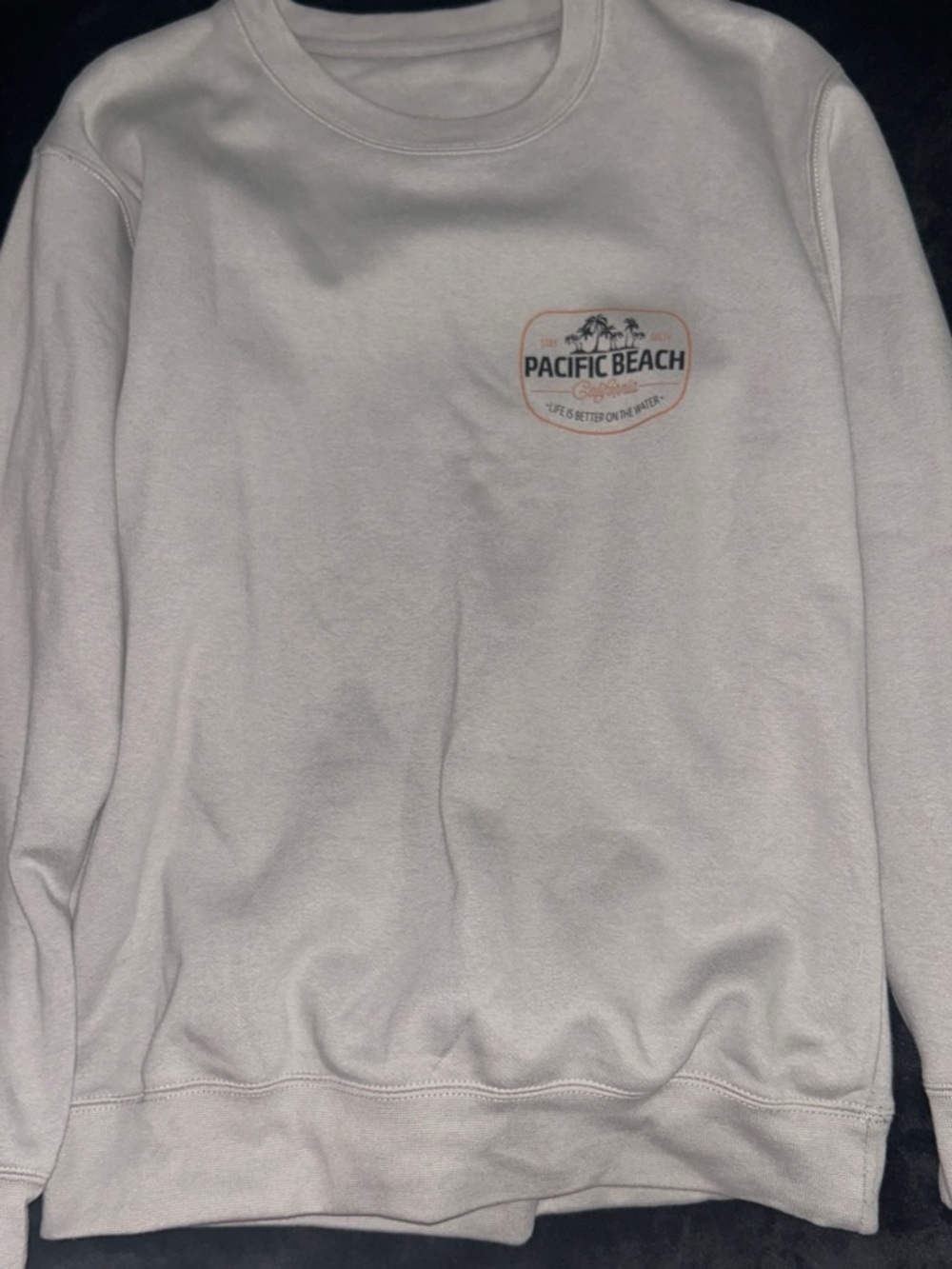 Pacific Beach Crewneck Sweatshirt in Light Gray
